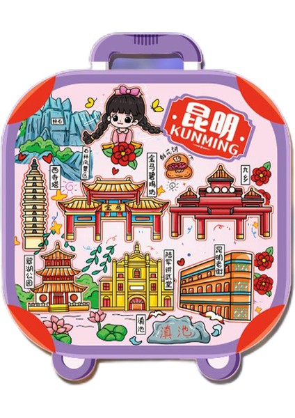 0280ÇIN Kunming Seyahat Hediyelik Buzdolabı Çıkartmaları (Yurt Dışından)