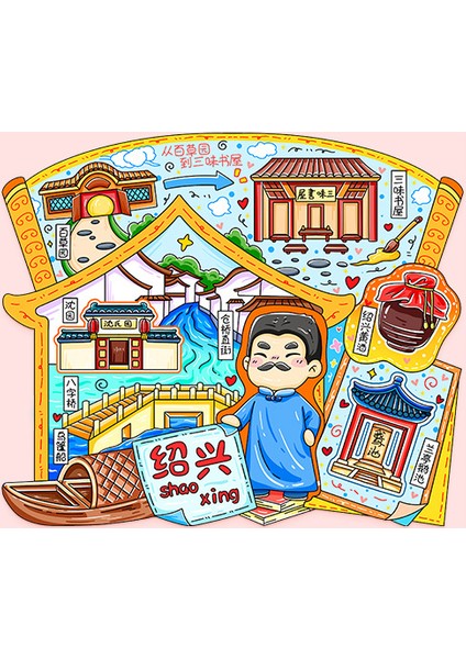 0235ÇIN Shaoxing Seyahat Hediyelik Buzdolabı Çıkartmaları (Yurt Dışından)