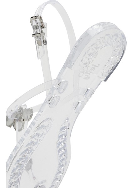 Kadın Şeffaf Jelly Arkadan Tokalı Taşlı Sandalet 25SFE4928PV