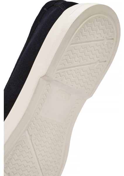 Erkek Lacivert Çift Tokalı Süet Deri Casual Loafer 25SFD750410