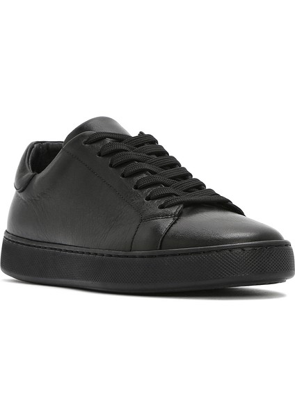 Erkek Siyah Bağcıklı Deri Sneaker 25SFD640118