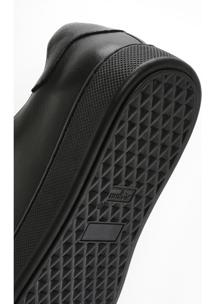 Erkek Siyah Bağcıklı Deri Sneaker 25SFD640118