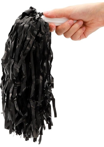 1 Çift( 2 Adet )Mat Siyah Renkli 23 Nisan Gösteri Ponponu