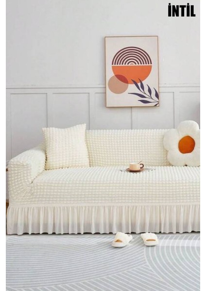 Bej 3 Kişilik Koltuk Örtüsü, Kanepe ve Çekyat Kılıfı, Şık ve Koruyucu Tasarım fiyatları