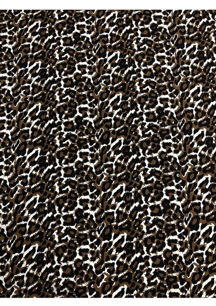 %100 Pamuk Leopar Desen Lüx Viskon Kumaş En 150CM