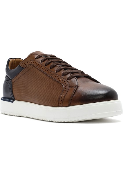 Erkek Taba Bağcıklı Deri Sneaker 25SFD6204FT