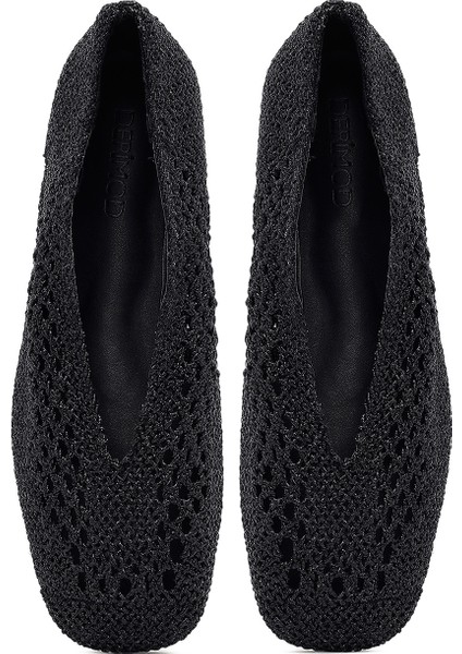 Kadın Siyah Simli Babet 25sfe45196f