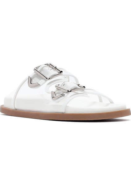 Kadın Beyaz Çift Tokalı Terlik 25SFE4511PV