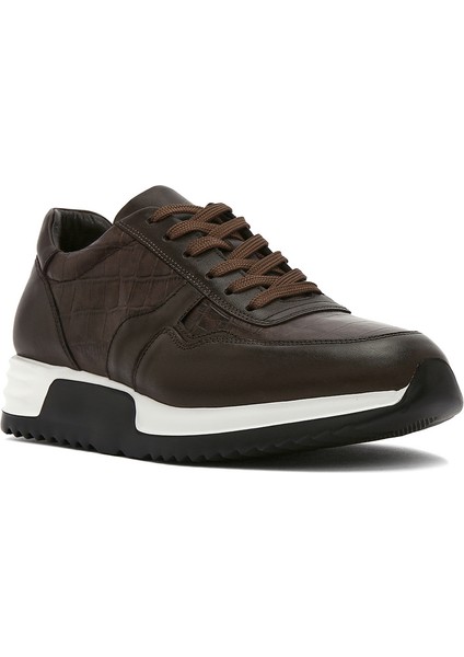 Erkek Siyah Bağcıklı Deri Sneaker 25SFD640014