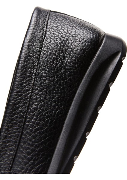 Kadın Siyah Deri Comfort Loafer 25SFD1514FT
