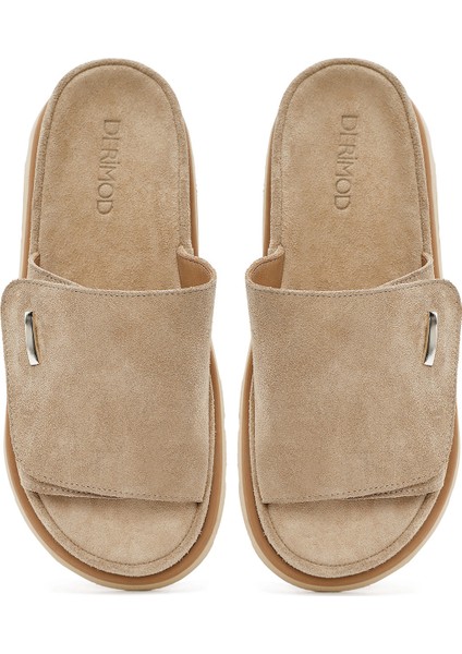 Kadın Bej Süet Deri Terlik 25SFD152310