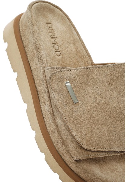 Kadın Bej Süet Deri Terlik 25SFD152310