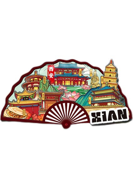 0316XI'AN Çin Seyahat Hediyelik Buzdolabı Çıkartmaları (Yurt Dışından)