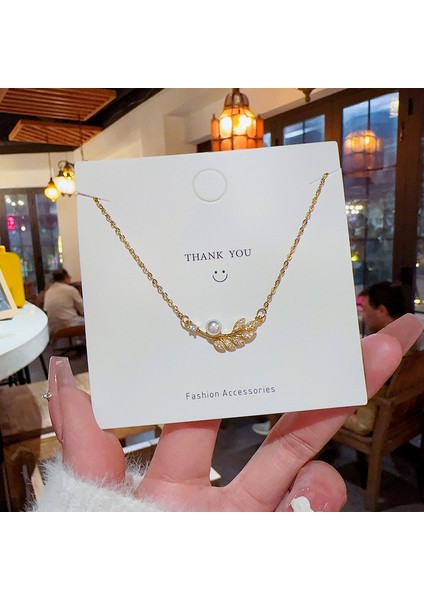 X384 Altın Yaprak Inci Kolye (Yurt Dışından) fiyatları