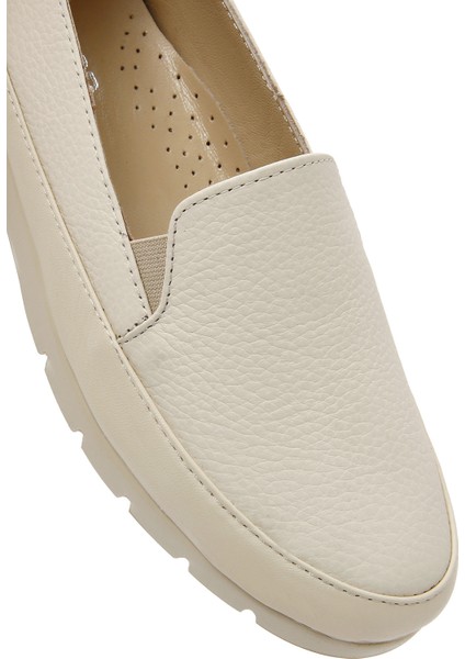 Kadın Krem Deri Comfort Loafer 25SFD1513FT