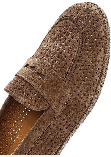 Kadın Taba Süet Deri Loafer 25SFD510410
