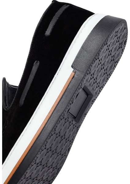 Erkek Siyah Püsküllü Süet Deri Casual Loafer 25SFD681110
