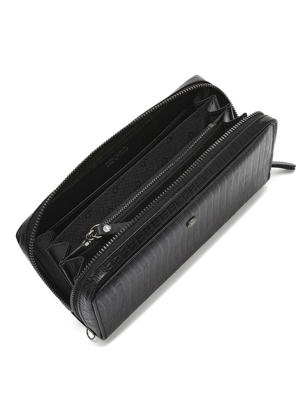 Erkek Siyah Desenli Deri Cüzdan 000A2D3149KR