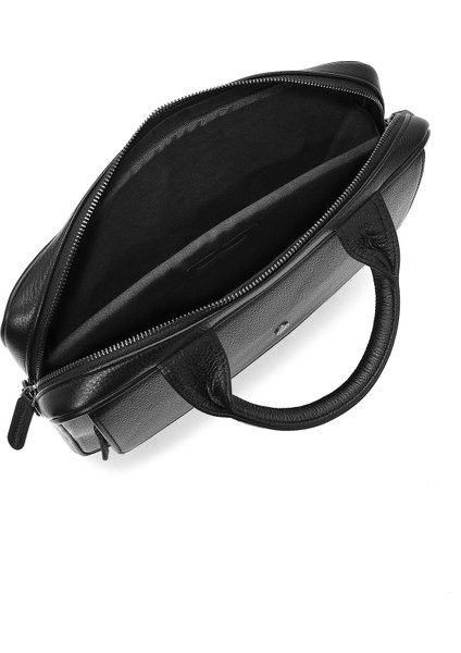 Erkek Siyah Uzun Askılı Deri Evrak Çantası 24WBD3405FT