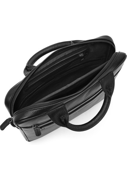 Erkek Siyah Uzun Askılı Deri Evrak Çantası 24WBD3405FT