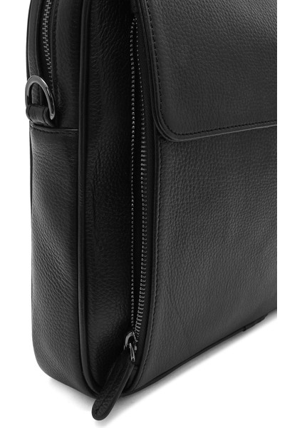 Erkek Siyah Uzun Askılı Deri Evrak Çantası 24WBD3405FT