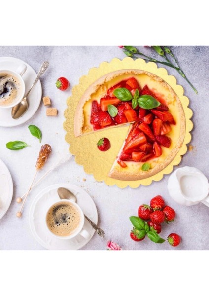 Altın Renkli 10 Adet 28 cm Karton Pasta Sunum Altlığı, Şık ve Dayanıklı Kullanım Için Ideal modelleri