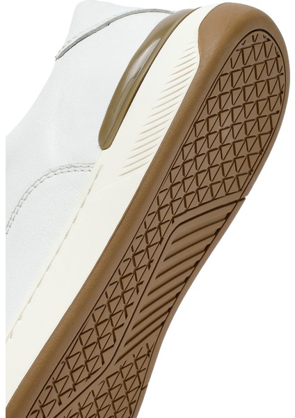 Erkek Beyaz Bağcıklı Deri Sneaker 25SFD688418