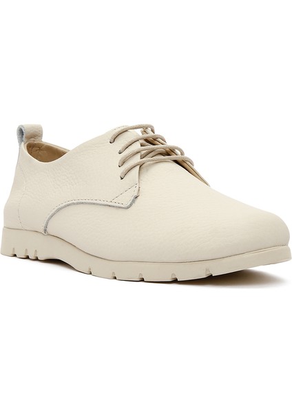 Kadın Bej Bağcıklı Deri Comfort Ayakkabı 25SFD1515FT