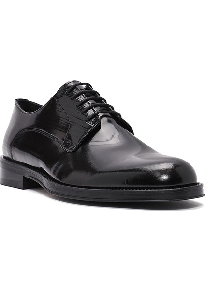 Erkek Siyah Bağcıklı Deri Klasik Ayakkabı 25SFD621522