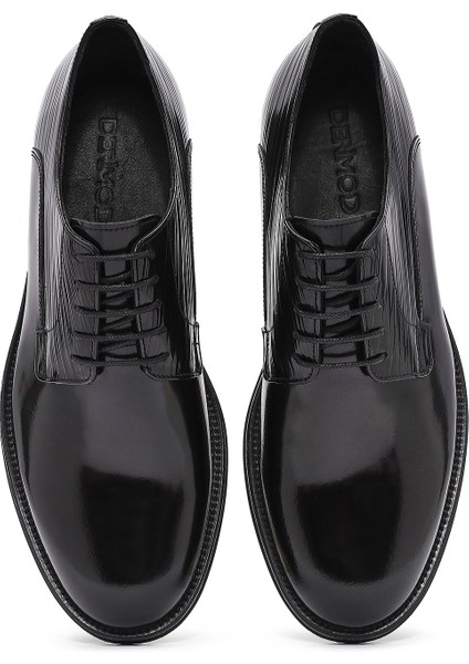 Erkek Siyah Bağcıklı Deri Klasik Ayakkabı 25SFD621522