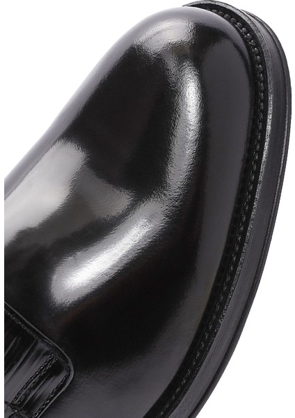 Erkek Siyah Bağcıklı Deri Klasik Ayakkabı 25SFD621522