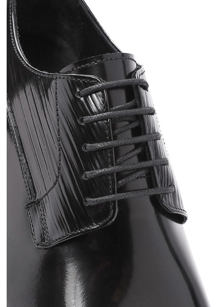 Erkek Siyah Bağcıklı Deri Klasik Ayakkabı 25SFD621522