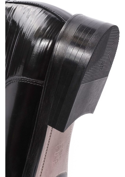 Erkek Siyah Bağcıklı Deri Klasik Ayakkabı 25SFD621522