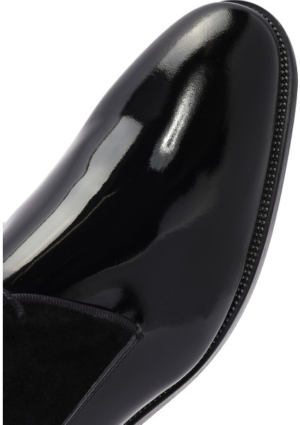 Erkek Siyah Bağcıklı Rugan Deri Klasik Ayakkabı 25SFD621716