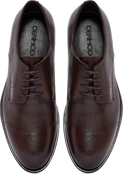 Erkek Kahverengi Bağcıklı Deri Klasik Ayakkabı 25SFD621218