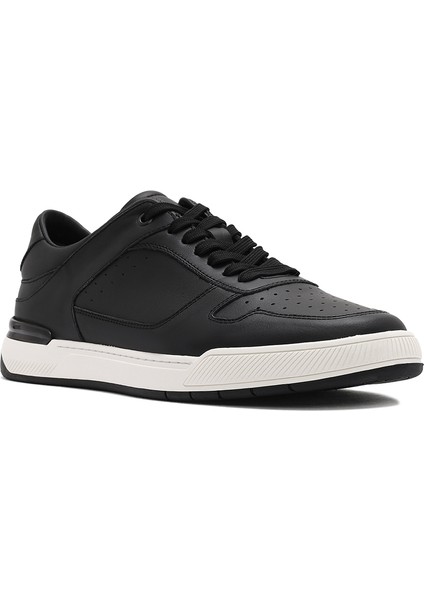 Erkek Siyah Bağcıklı Deri Sneaker 25SFD611418