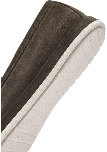 Erkek Haki Süet Deri Loafer 25SFD612310