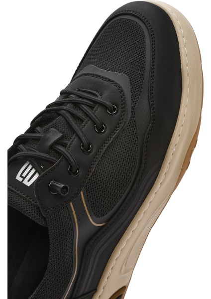 Erkek Siyah Bağcıklı Deri Sneaker 25sfd693714