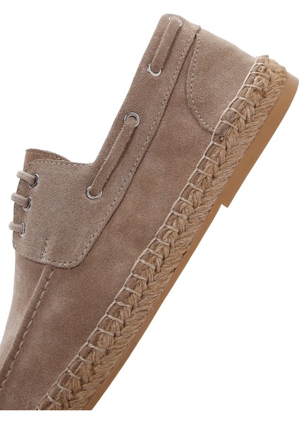 Erkek Bej Süet Deri Espadril 25SFD616210