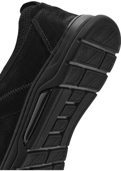 Erkek Siyah Bağcıklı Nubuk Deri Casual Sneaker 25SFD6500V3