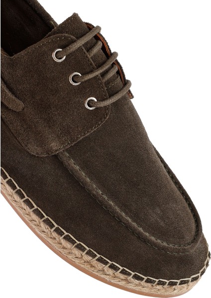 Erkek Haki Süet Deri Espadril 25SFD616210