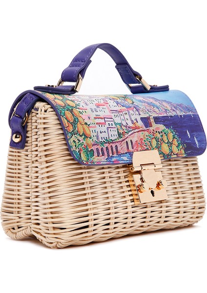 Kadın Çok Renkli Uzun Askılı Hasır Çapraz Çanta 25SBD271214