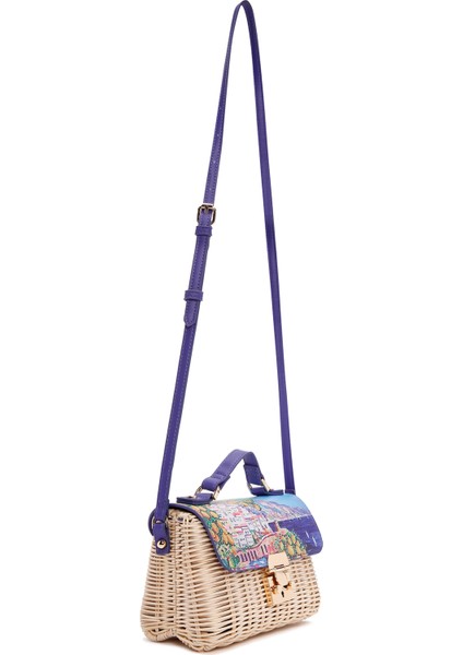 Kadın Çok Renkli Uzun Askılı Hasır Çapraz Çanta 25SBD271214