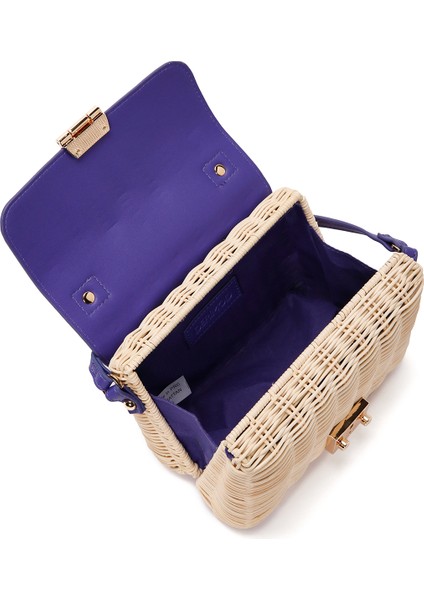 Kadın Çok Renkli Uzun Askılı Hasır Çapraz Çanta 25SBD271214