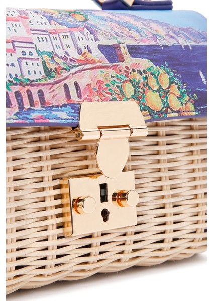 Kadın Çok Renkli Uzun Askılı Hasır Çapraz Çanta 25SBD271214