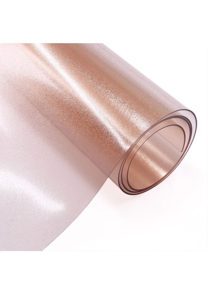 Buzlu Gülkurusu Şeffaf Pvc Masa Örtüsü 1,7 mm Kalınlık, Şık ve Dayanıklı Tasarım