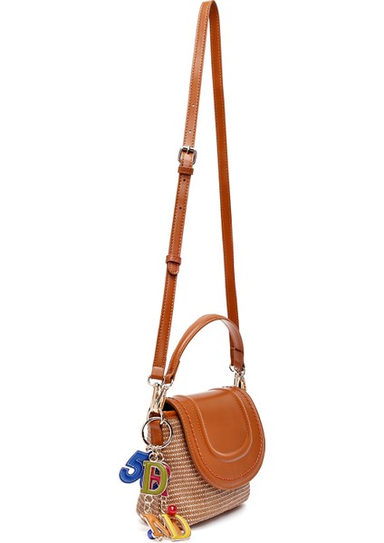 Kadın Taba Uzun Askılı Hasır Çapraz Çanta 25SBD275014