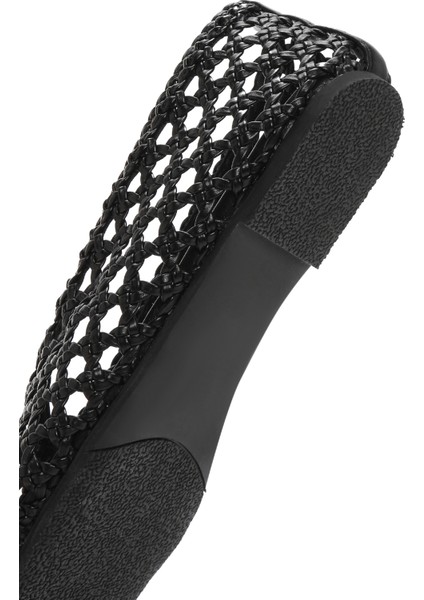 Kadın Siyah Örgülü Babet 25SFD443629