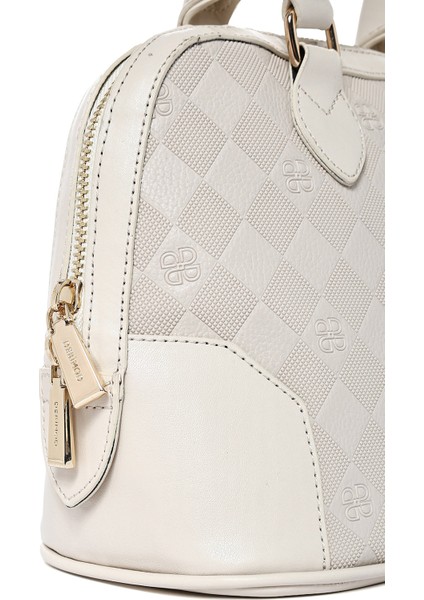 Kadın Krem Uzun Askılı Baskılı Çapraz Çanta 25SBD201626