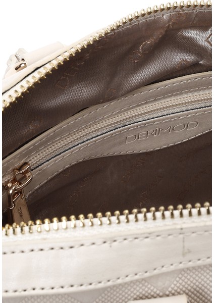 Kadın Krem Uzun Askılı Baskılı Çapraz Çanta 25SBD201626